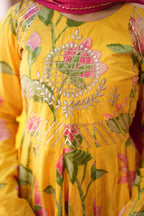 Shara Yellow Anarkali Suit Set