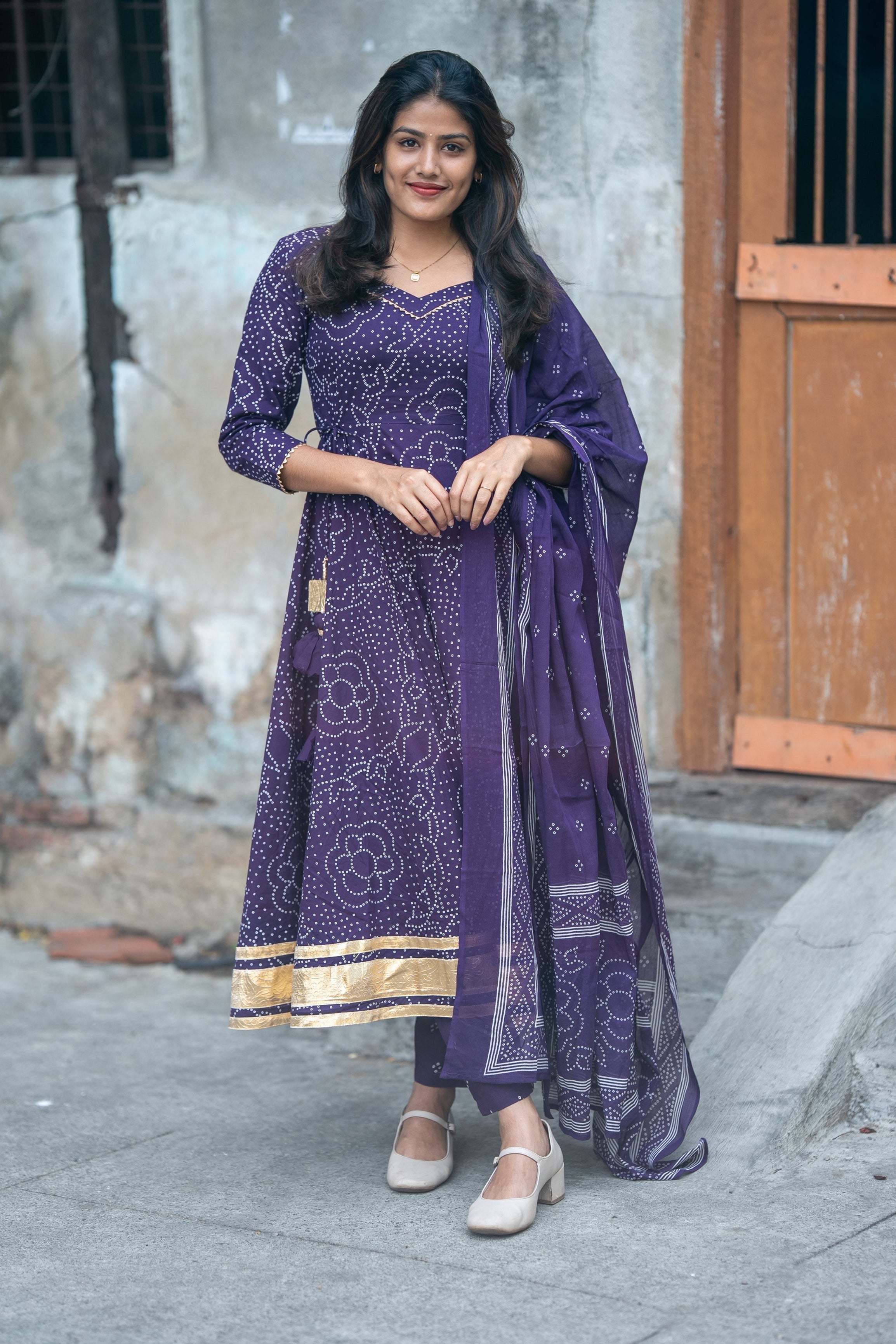 Gulbandh Bandhani Anarkali Suit Set
