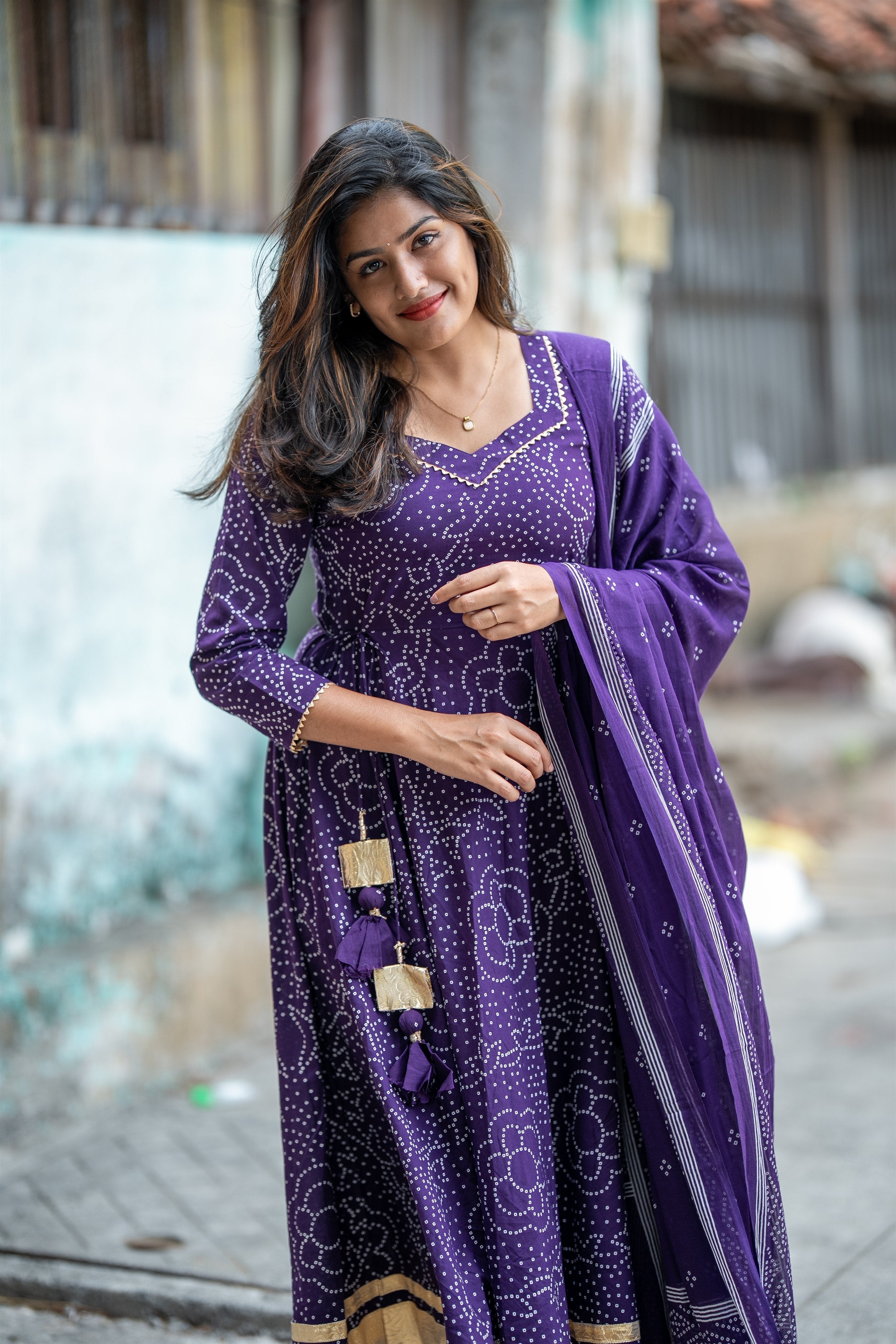 Gulbandh Bandhani Anarkali Suit Set