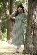Geni Green Cotton Kurti