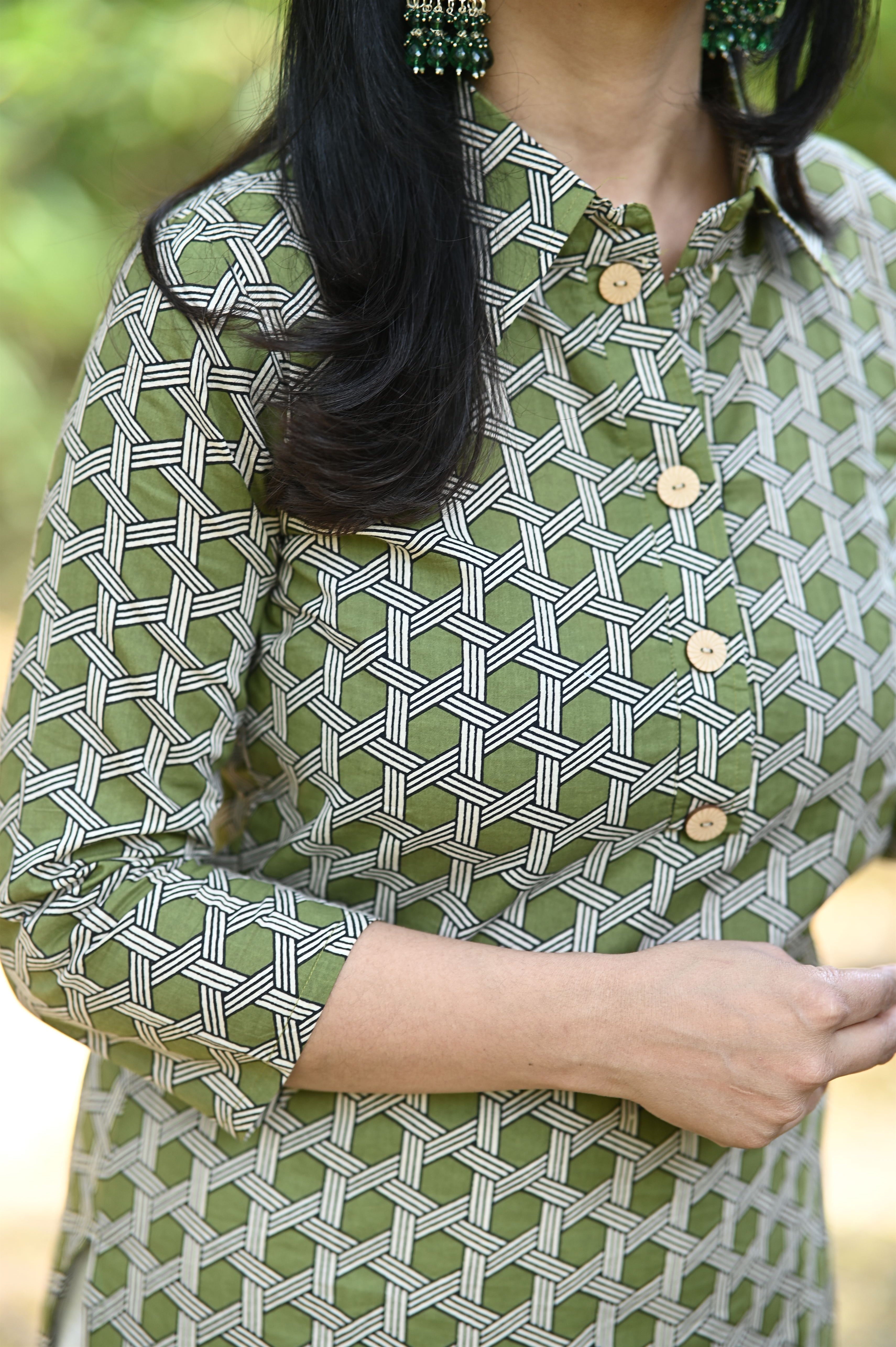 Geni Green Cotton Kurti