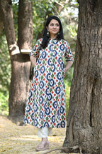 Ikkat Multicolor Cotton Kurti