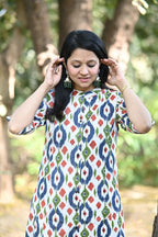 Ikkat Multicolor Cotton Kurti