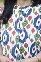 Ikkat Multicolor Cotton Kurti