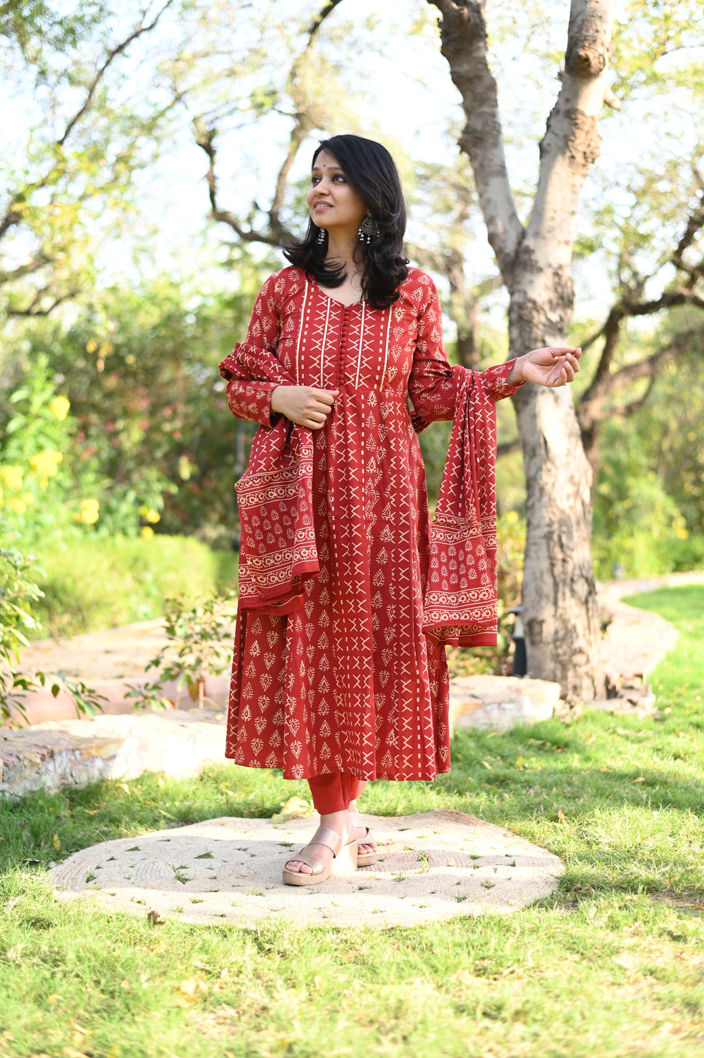Marina Anarkali Cotton Suit Set