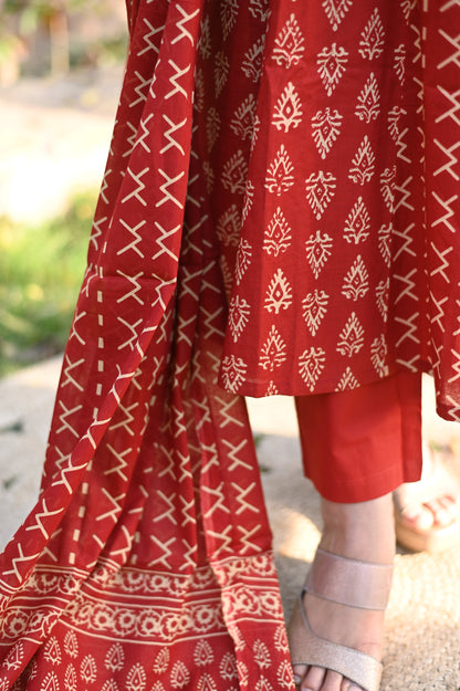 Marina Anarkali Cotton Suit Set
