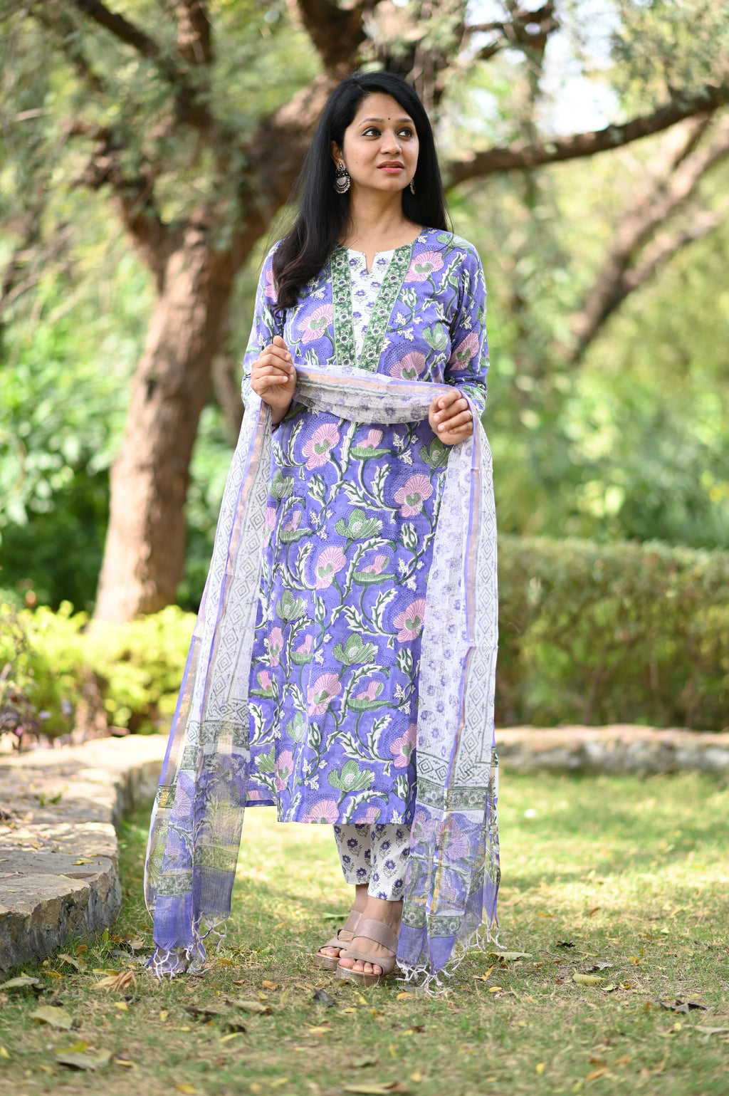 Aditi Hand Block Cotton Suit Set