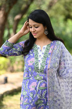 Aditi Hand Block Cotton Suit Set
