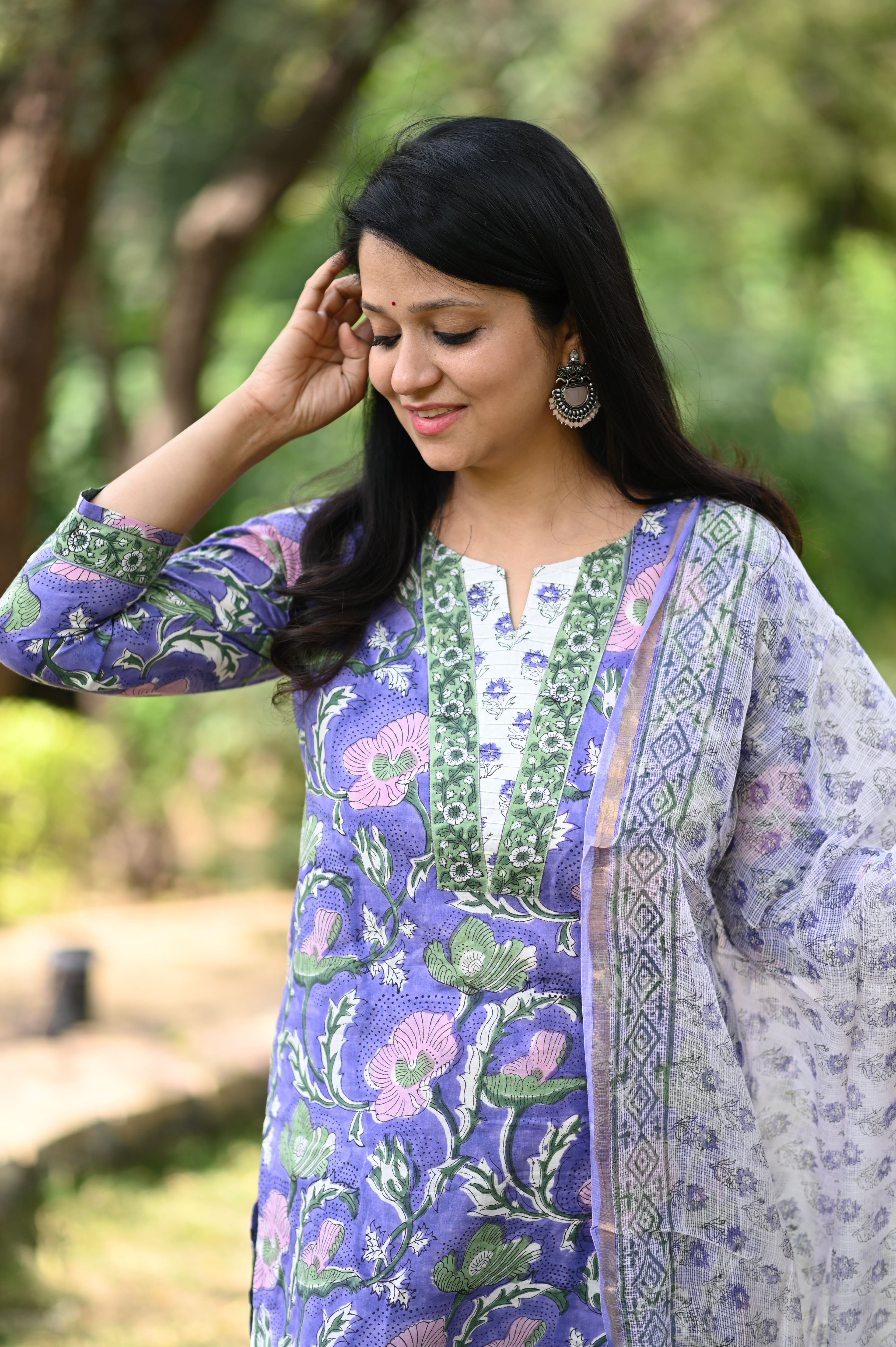 Aditi Hand Block Cotton Suit Set