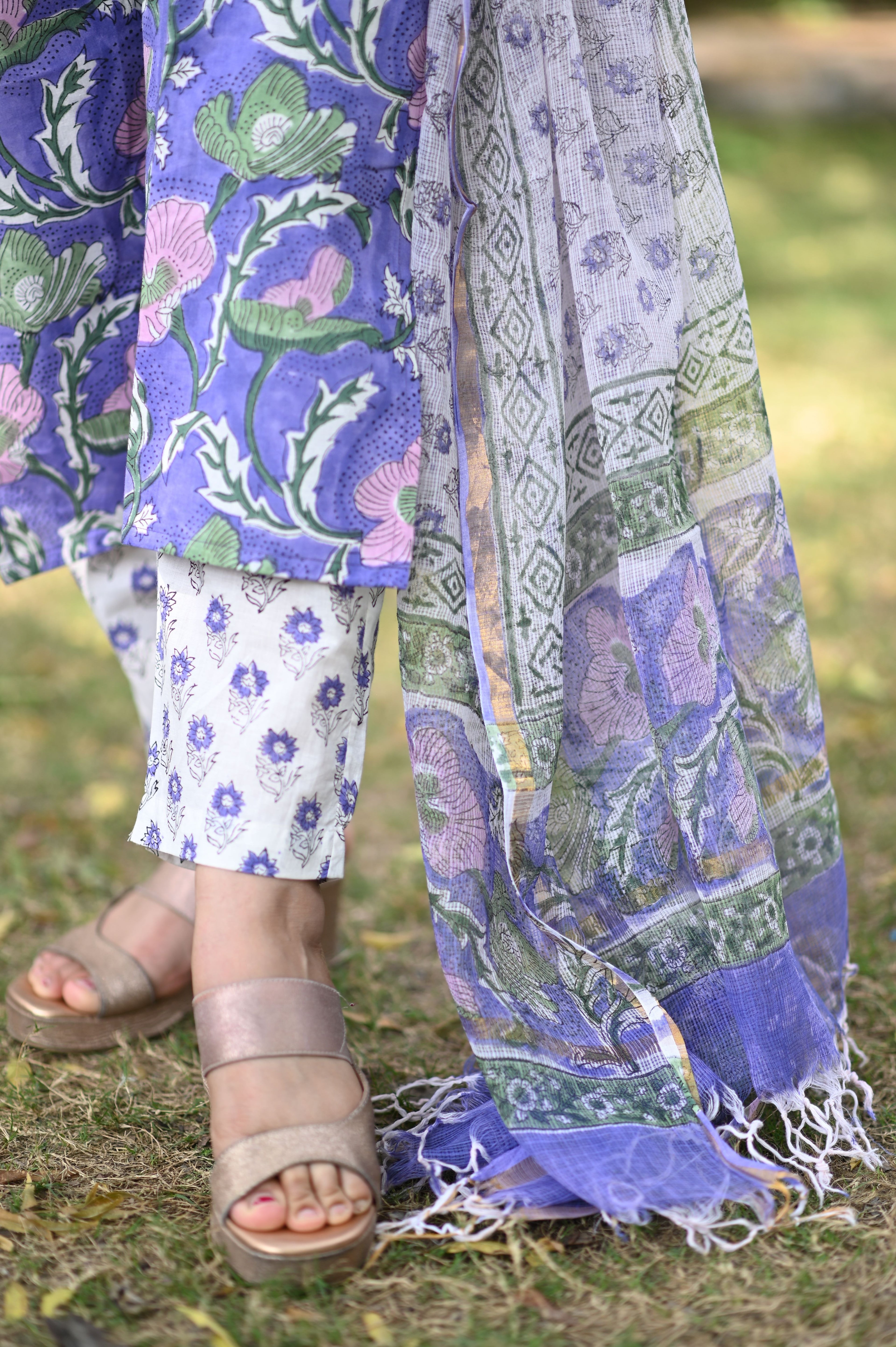 Aditi Hand Block Cotton Suit Set