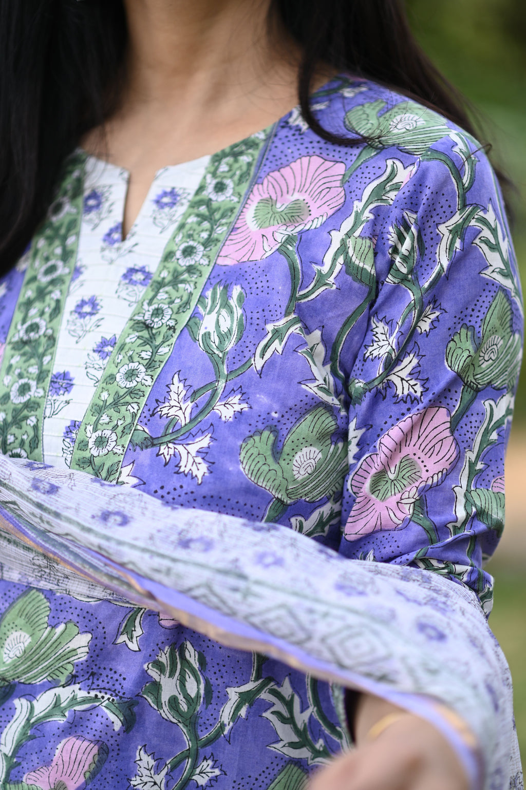 Aditi Hand Block Cotton Suit Set