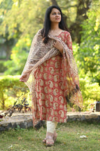 Akshara Hand Block Bagru Printed Cotton Suit Set