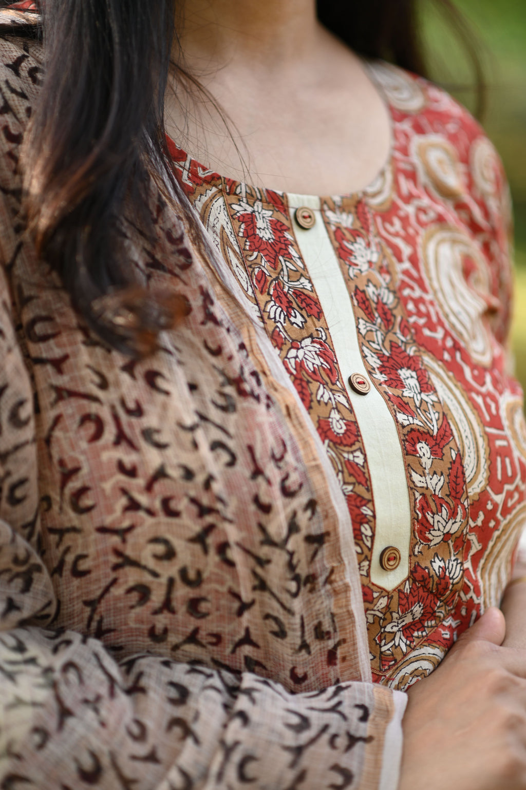 Akshara Hand Block Bagru Printed Cotton Suit Set