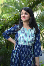 Aarvi Indigo Cotton Kurta Pant Set