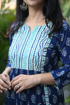 Aarvi Indigo Cotton Kurta Pant Set