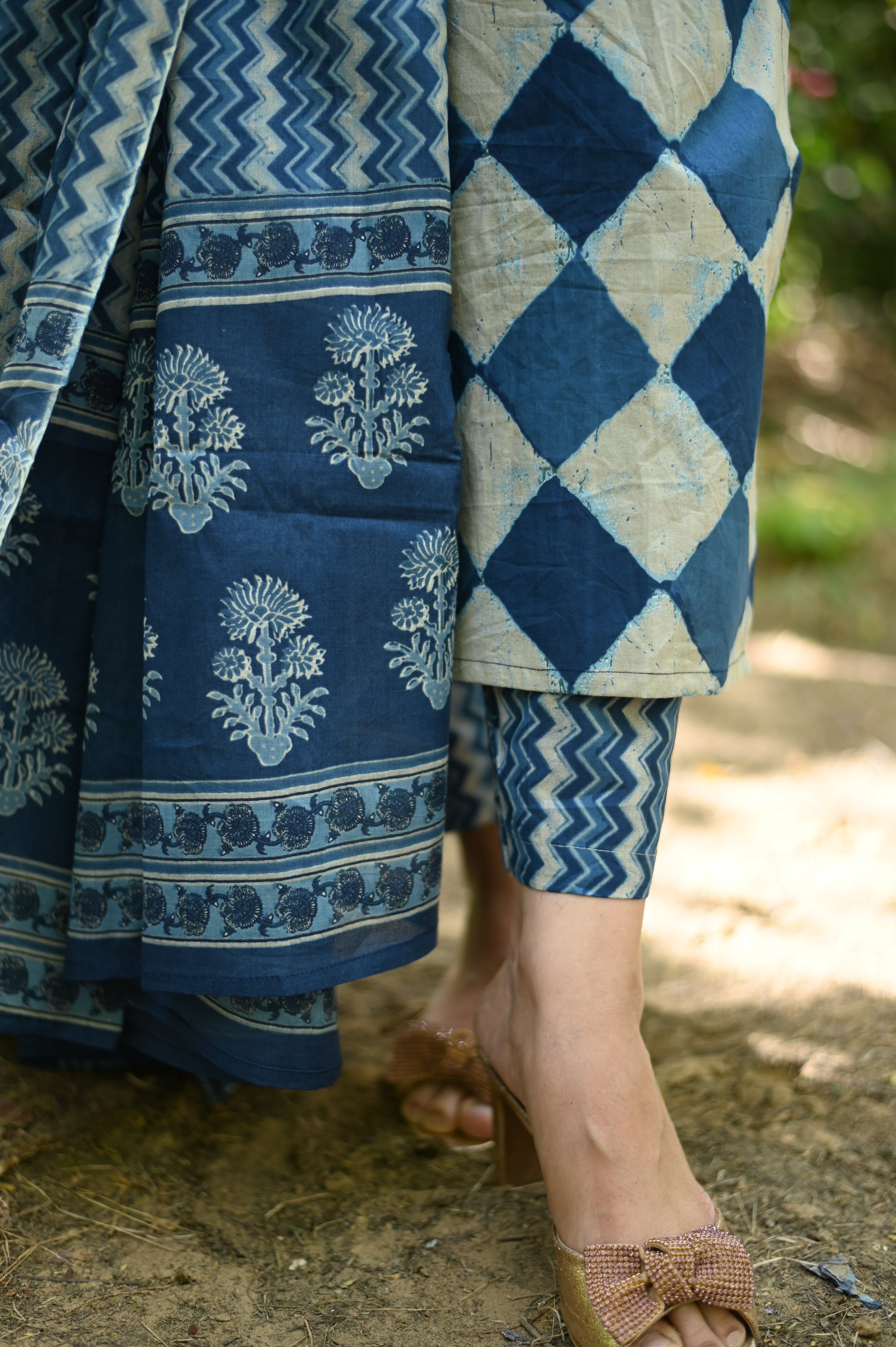 Indigo Cotton Suit Set