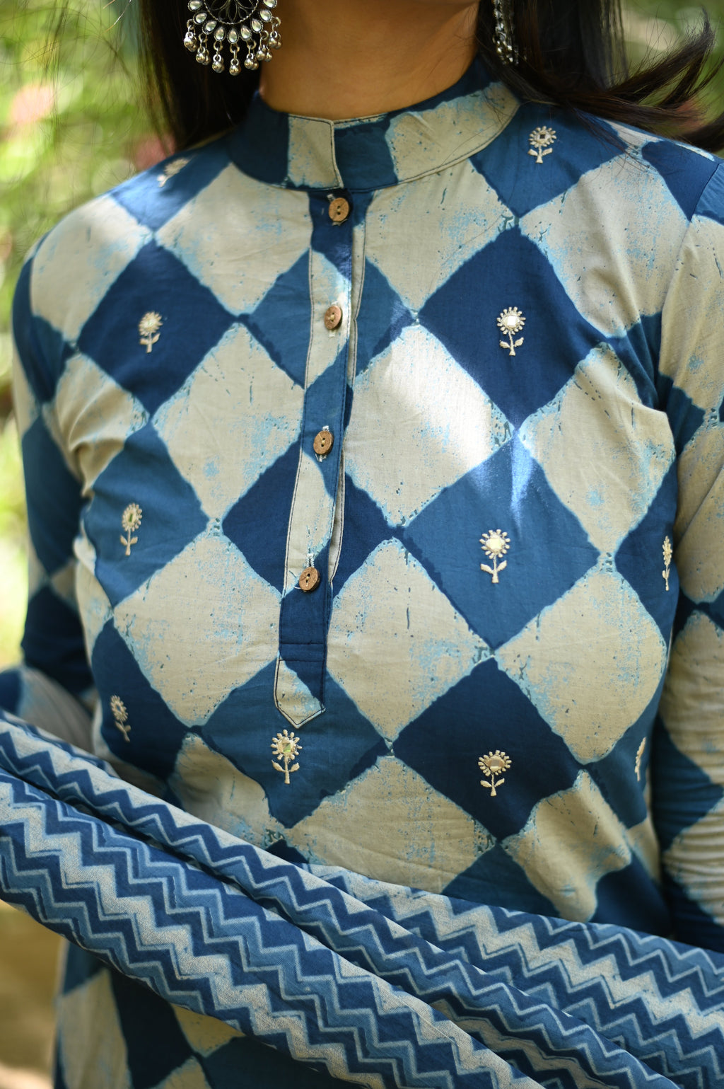 Indigo Cotton Suit Set