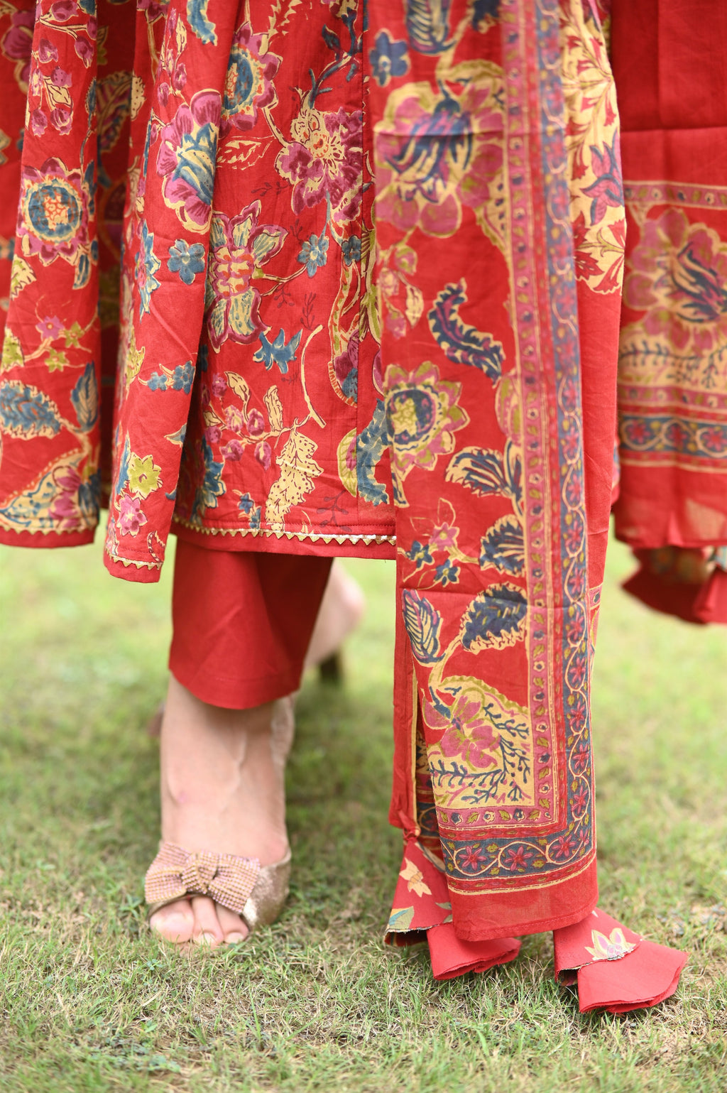 Mishka Floral Anarkali Cotton Sut Set