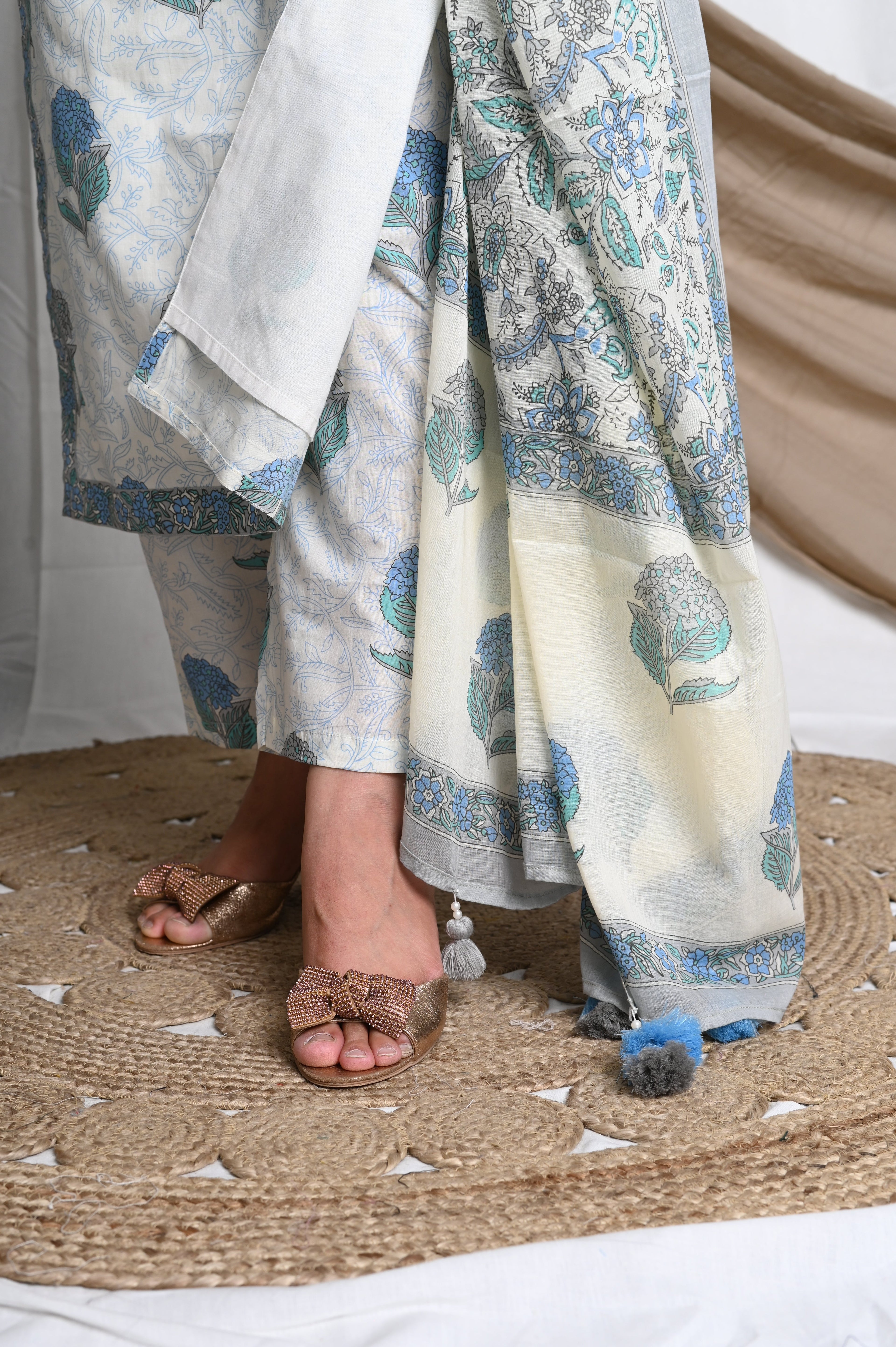 Shweta Handblock Cotton Suit Set