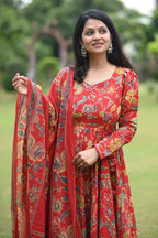 Mishka Floral Anarkali Cotton Sut Set