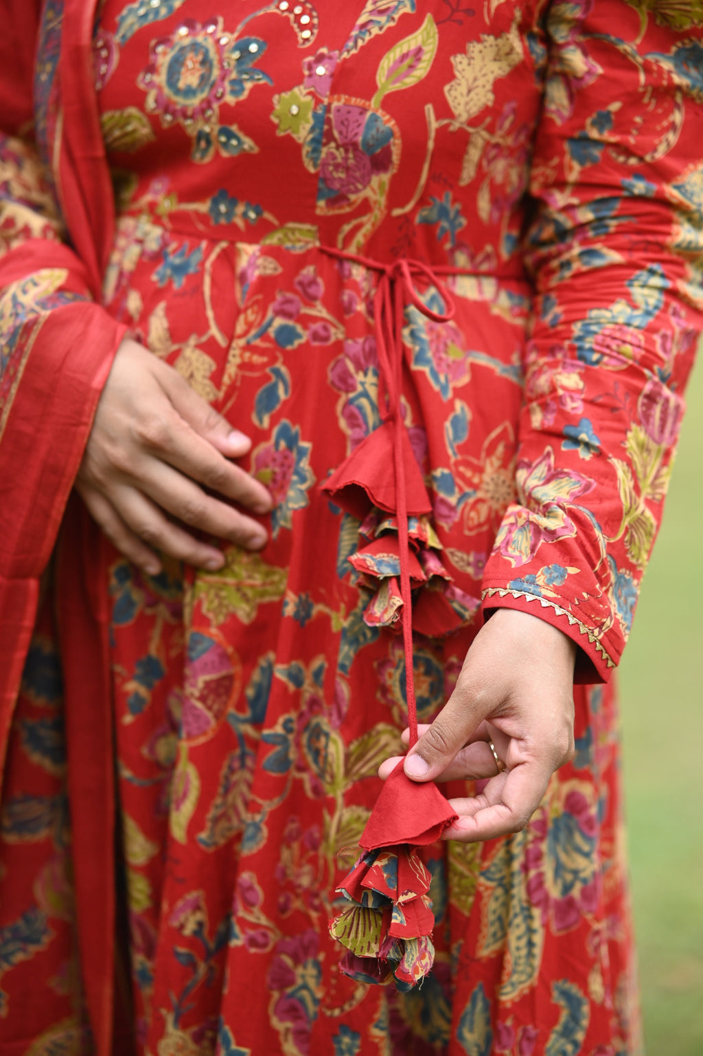 Mishka Floral Anarkali Cotton Sut Set