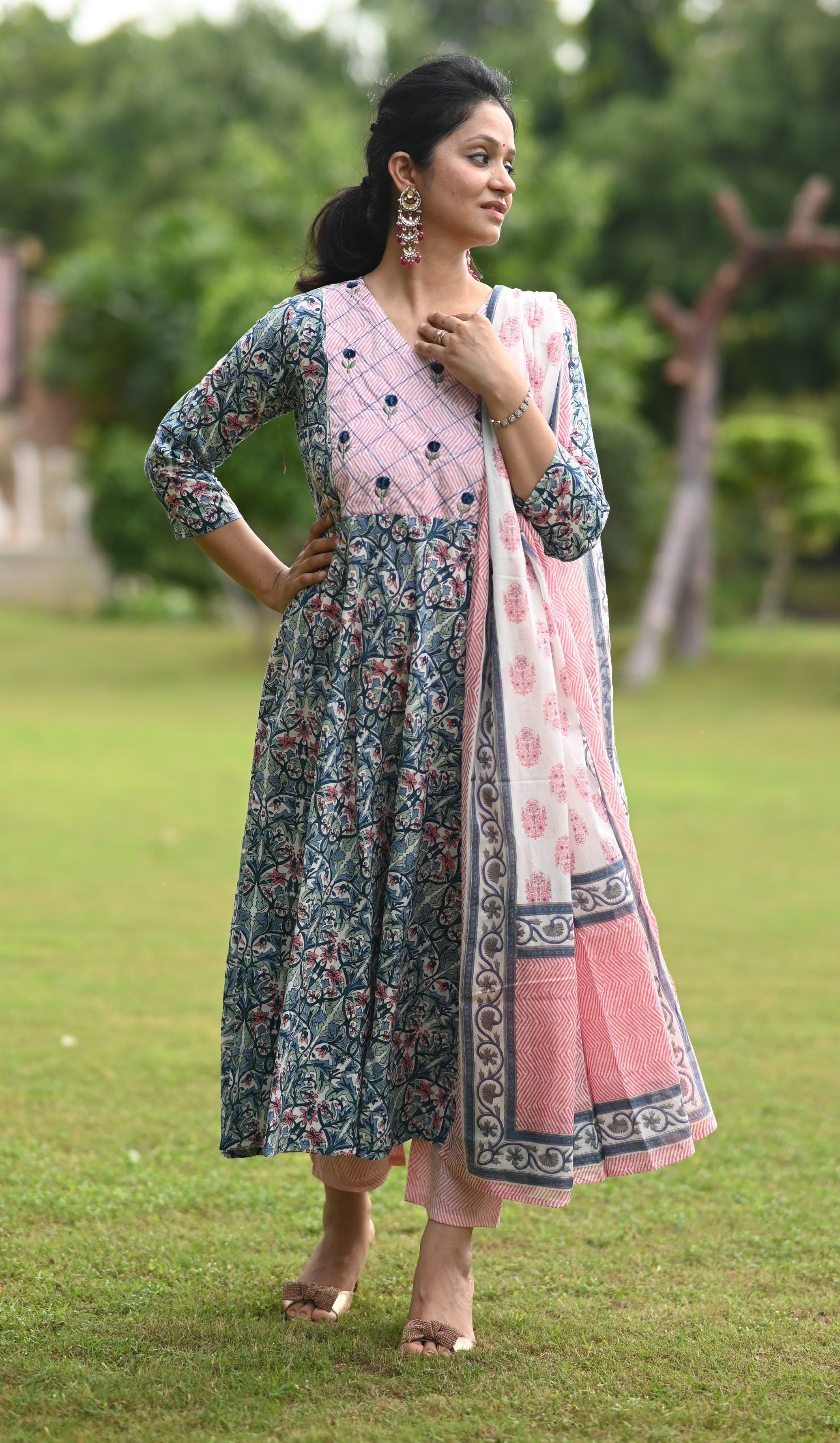 Sahiba Cotton Anarkali Suit Set