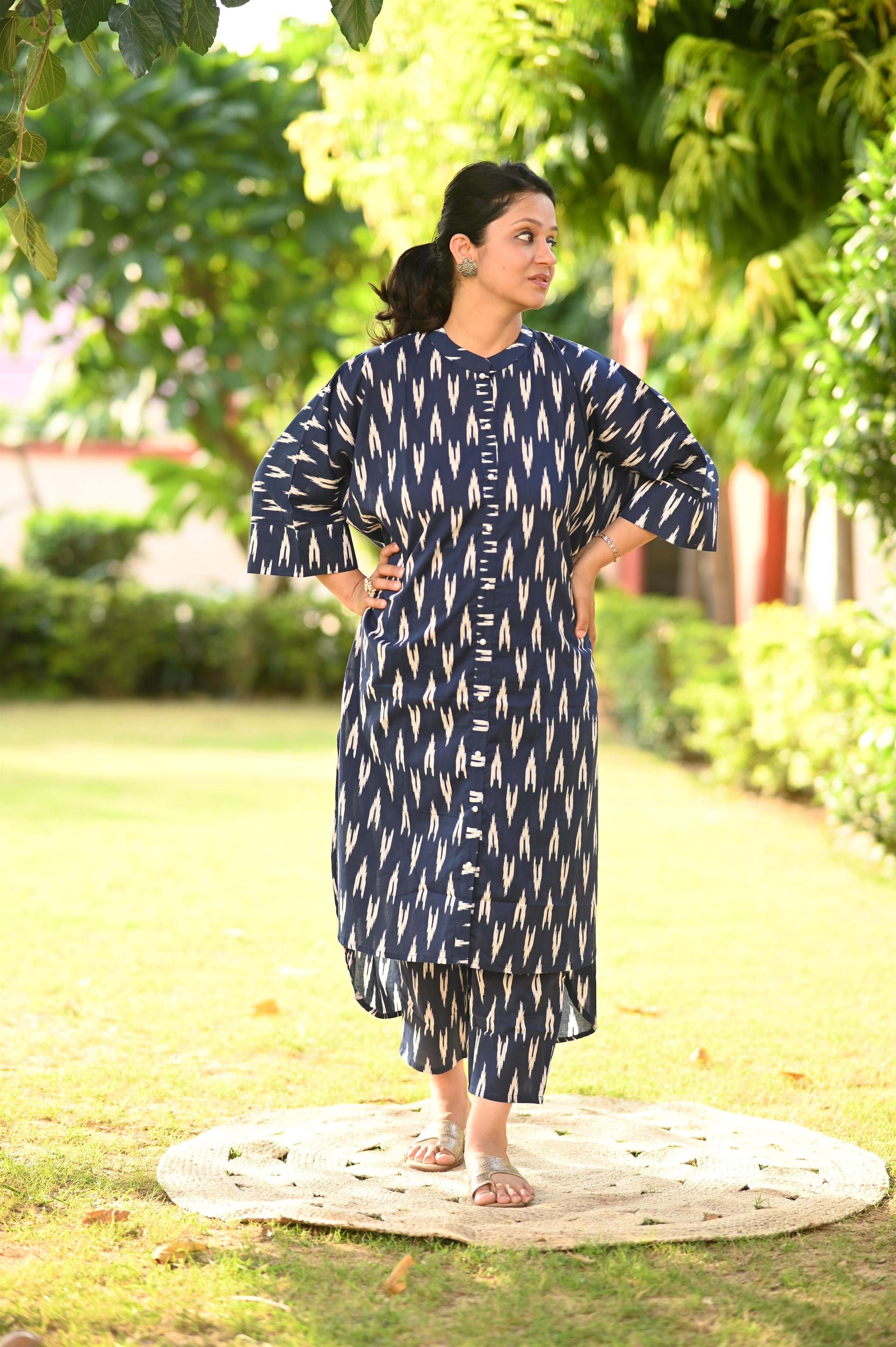 Blue Ikkat Cotton Set