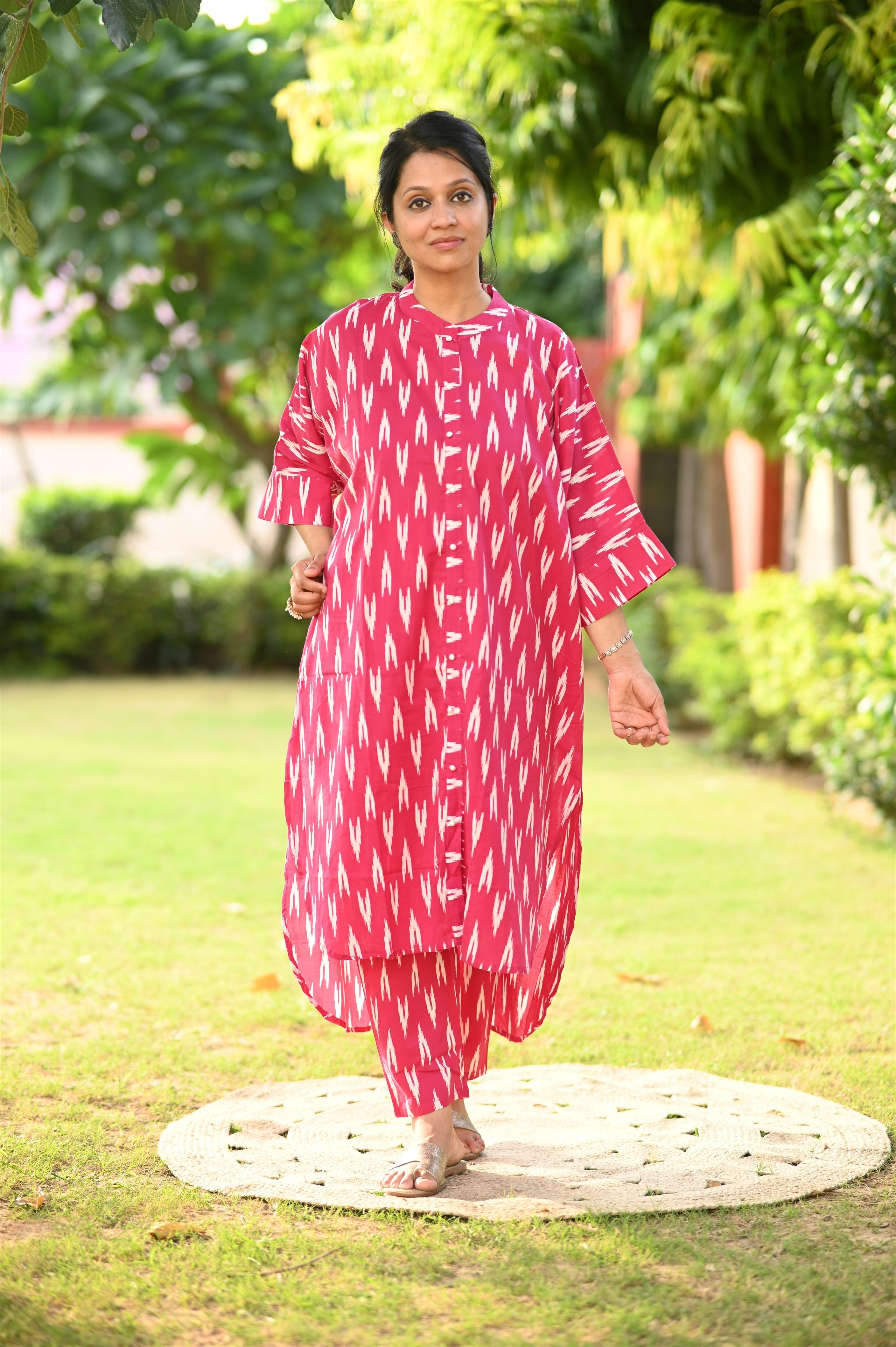 Pink Ikkat Cotton Set