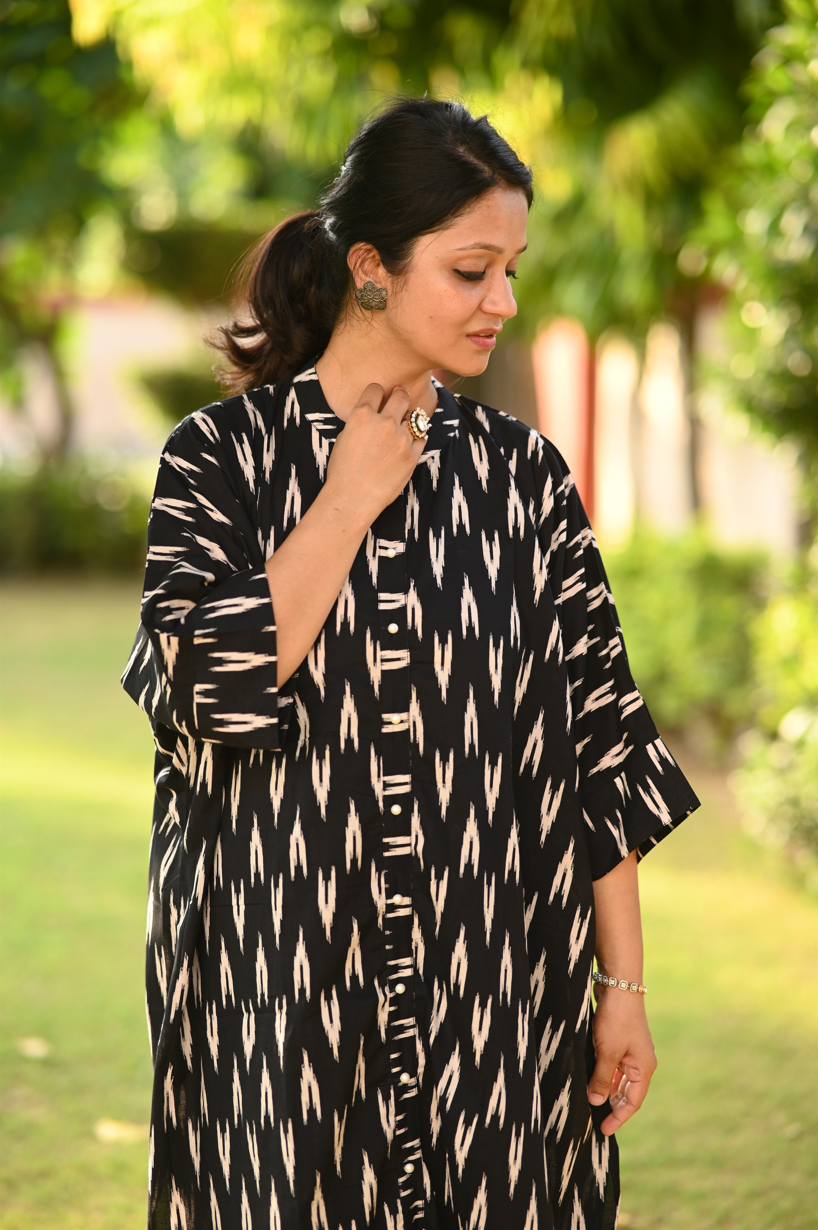 Black Ikkat Cotton Set