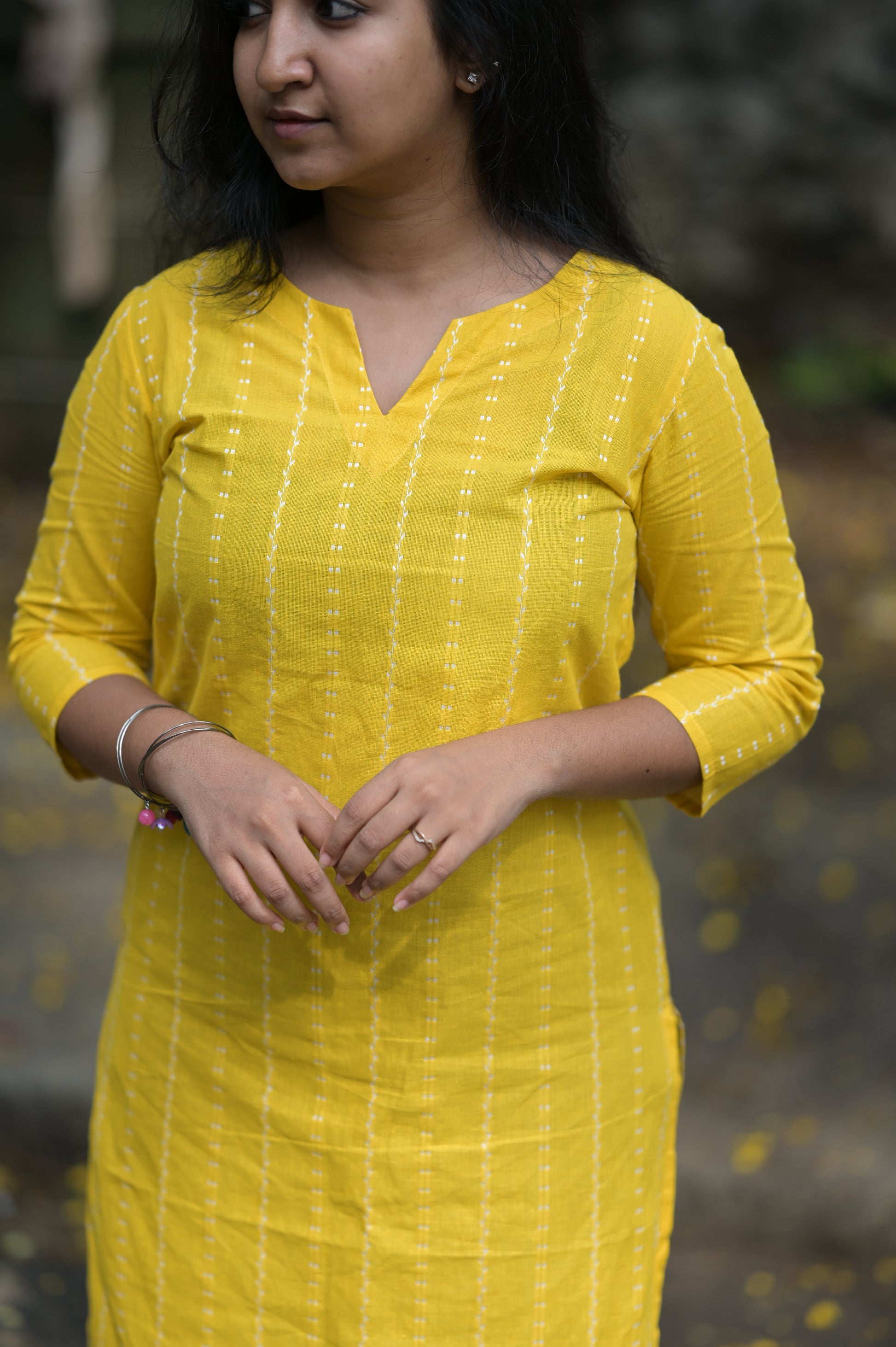 SARO HANDLOOM YELLOW KURTA - TADA