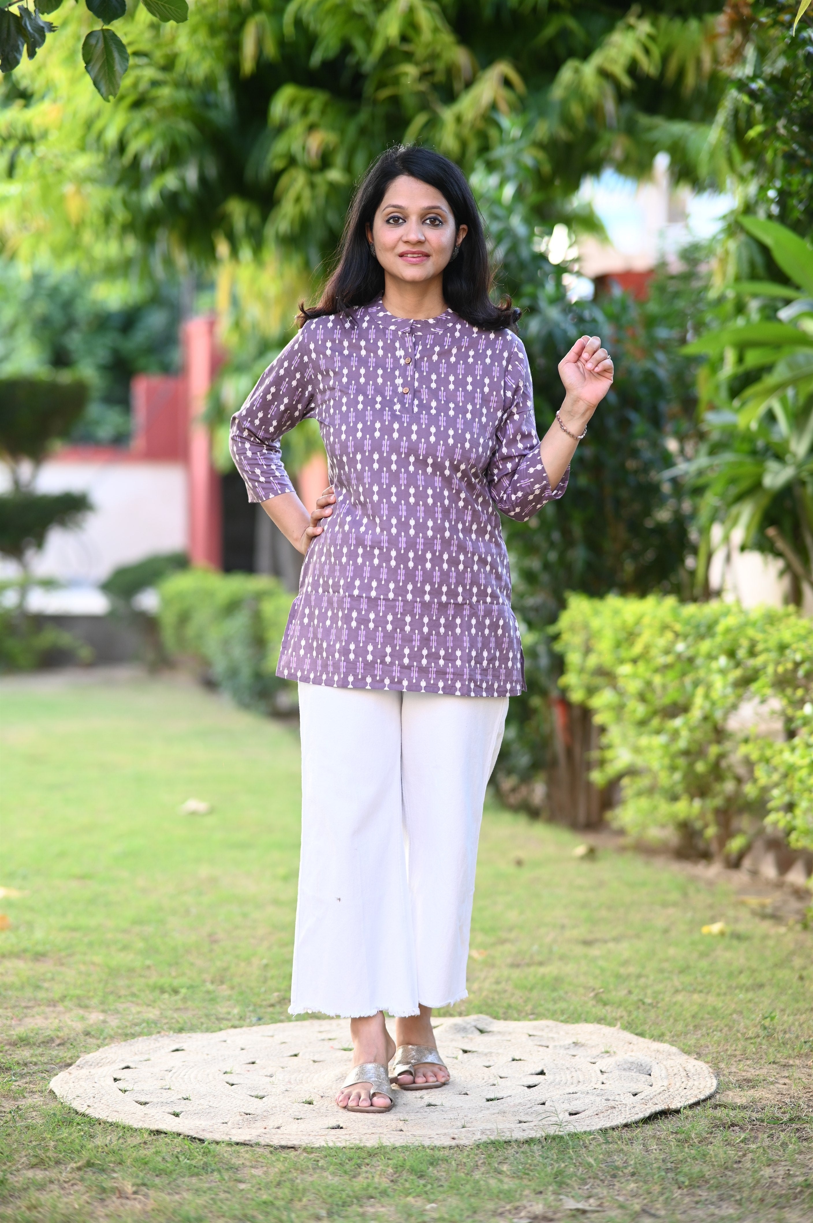 Lavender Color Short Kurti