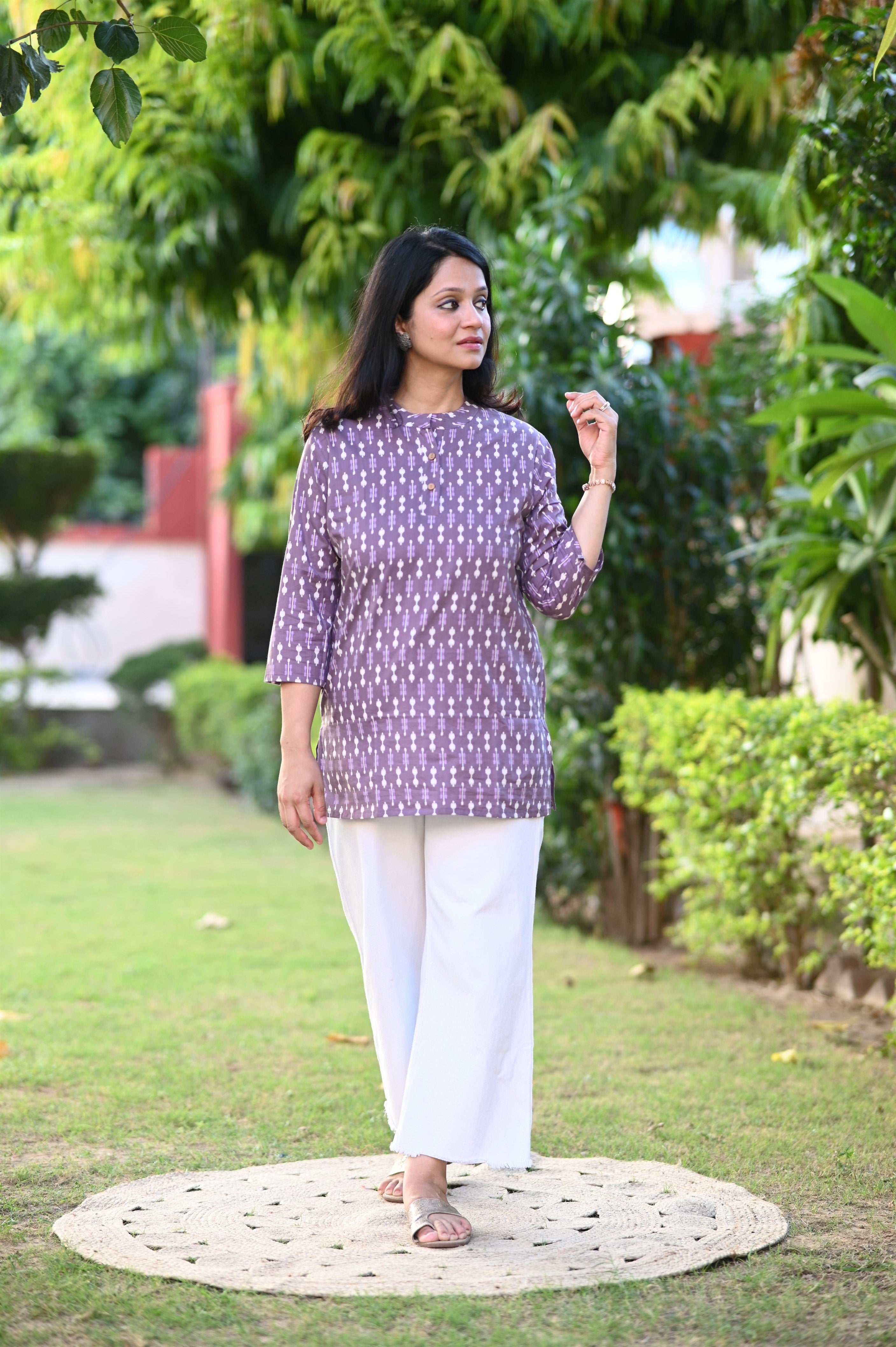 Lavender Color Short Kurti