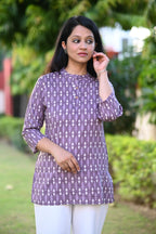 Lavender Color Short Kurti