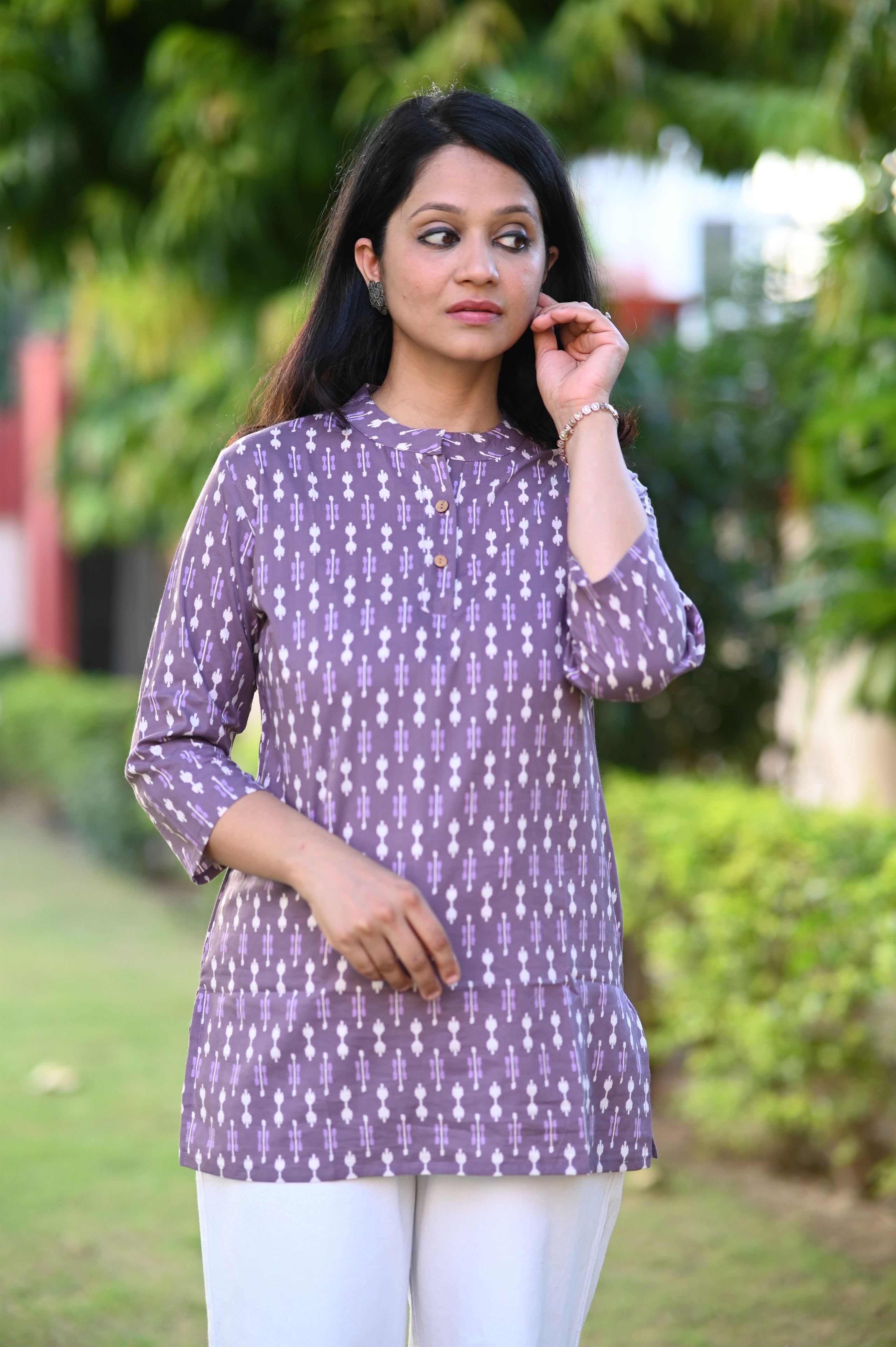 Lavender Color Short Kurti