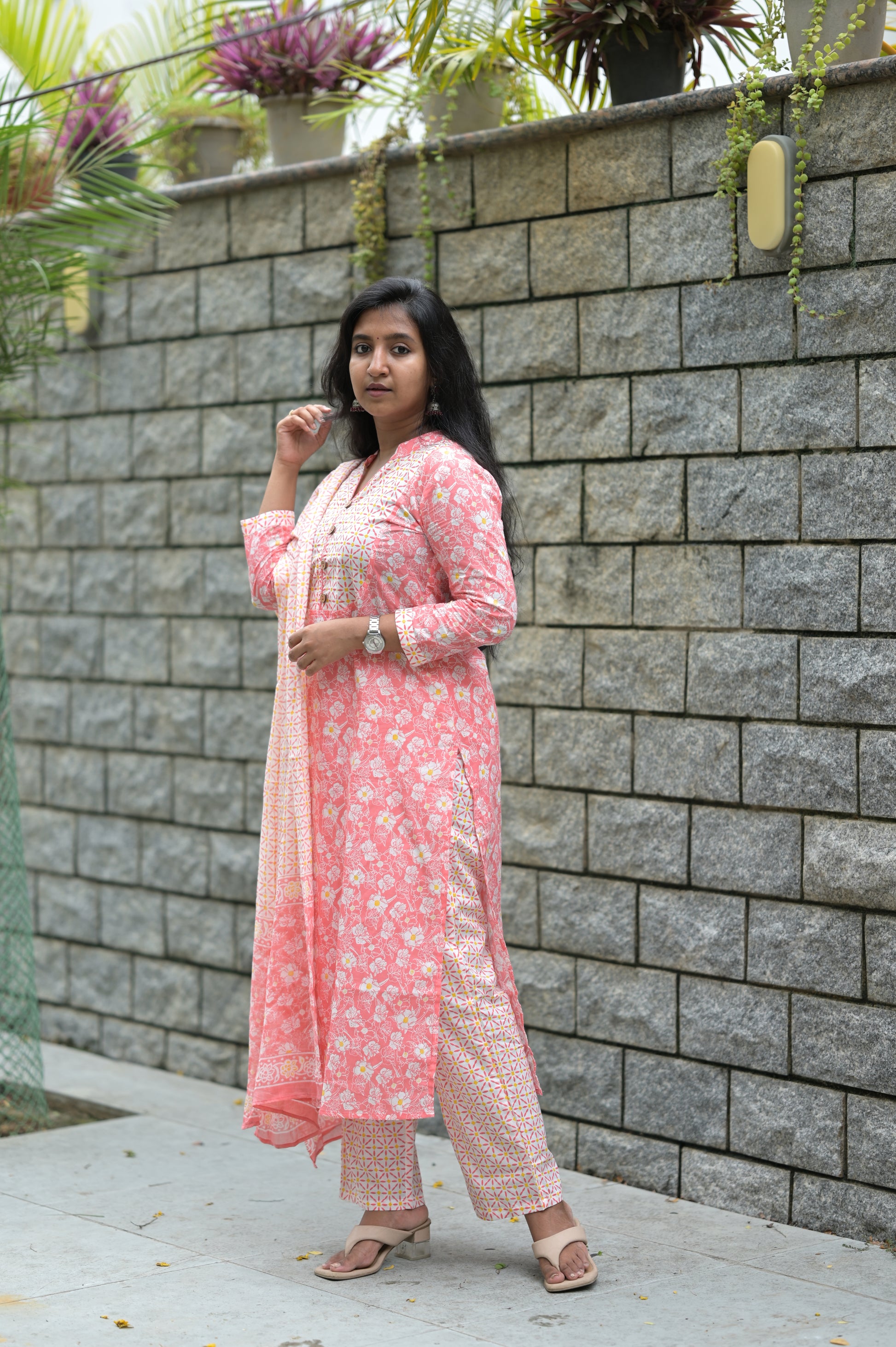 AARIYA Handblock Kurti Set - TADA