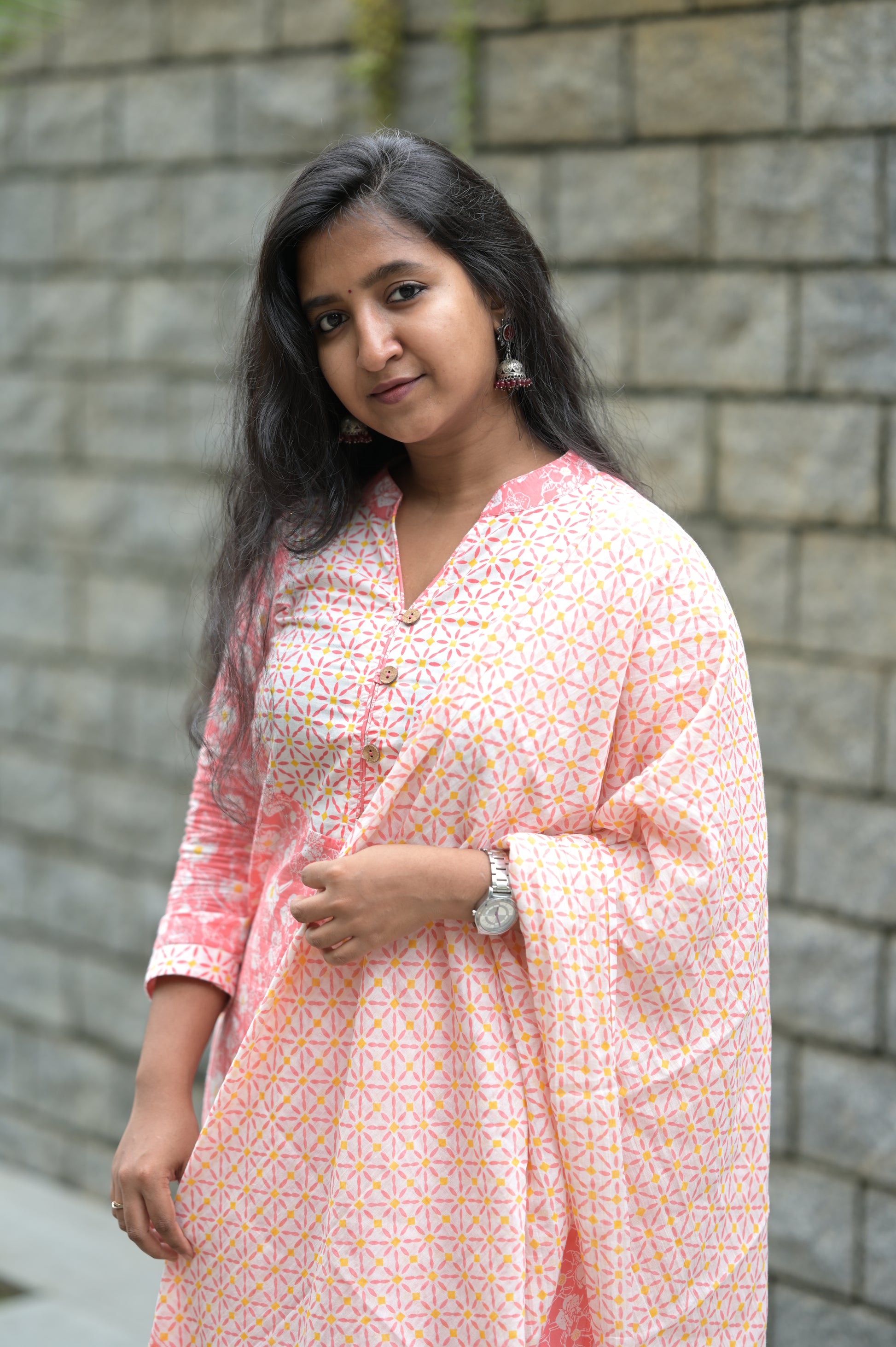 AARIYA Handblock Kurti Set - TADA