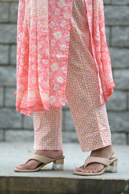 AARIYA Handblock Kurti Set - TADA