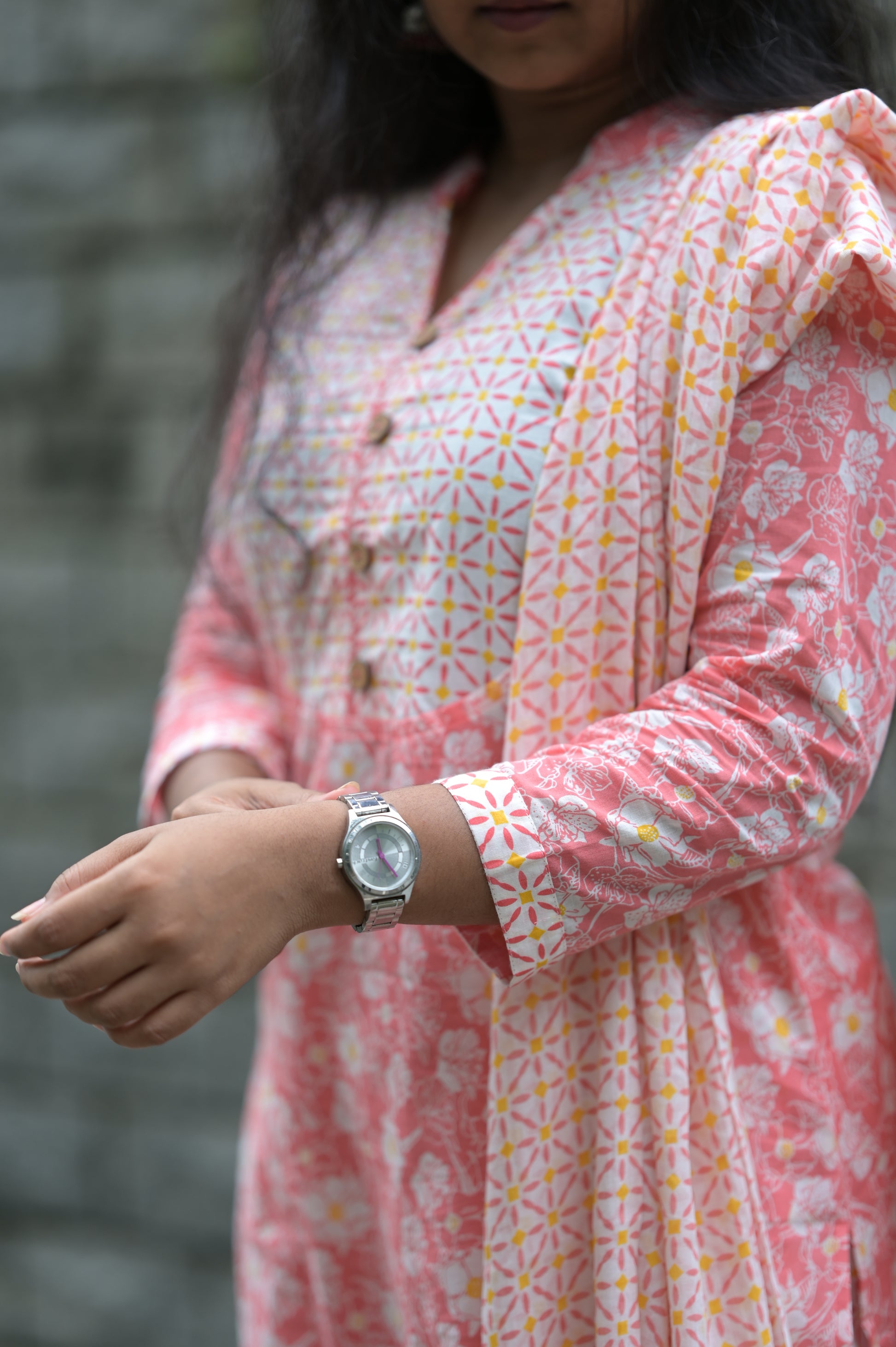 AARIYA Handblock Kurti Set - TADA