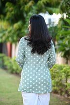 Green Polka Dot Short Kurti