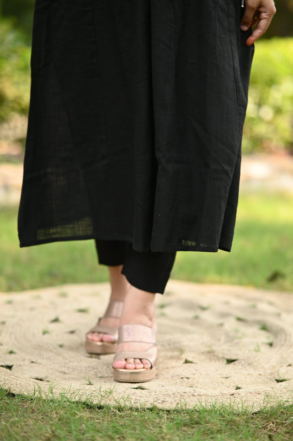 Kasturi Black Kurta Pant Set