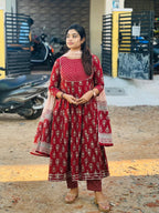 INARAH Cotton Anarkali set