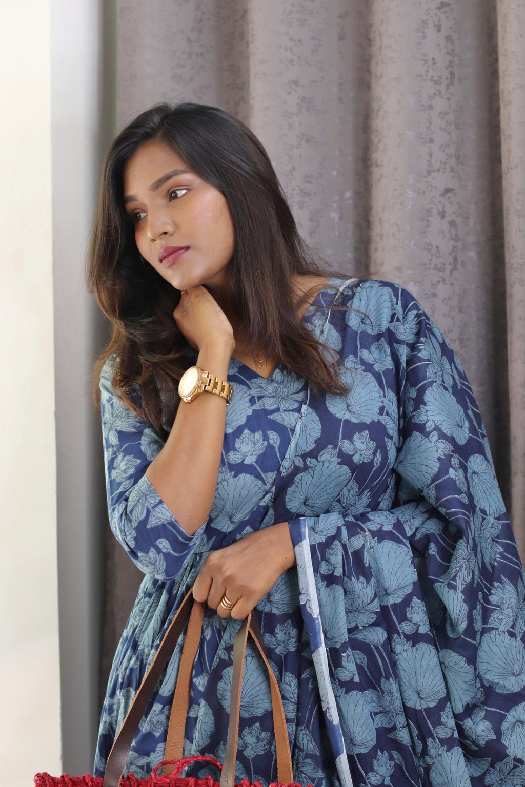 Hailey Cotton Anarkali set