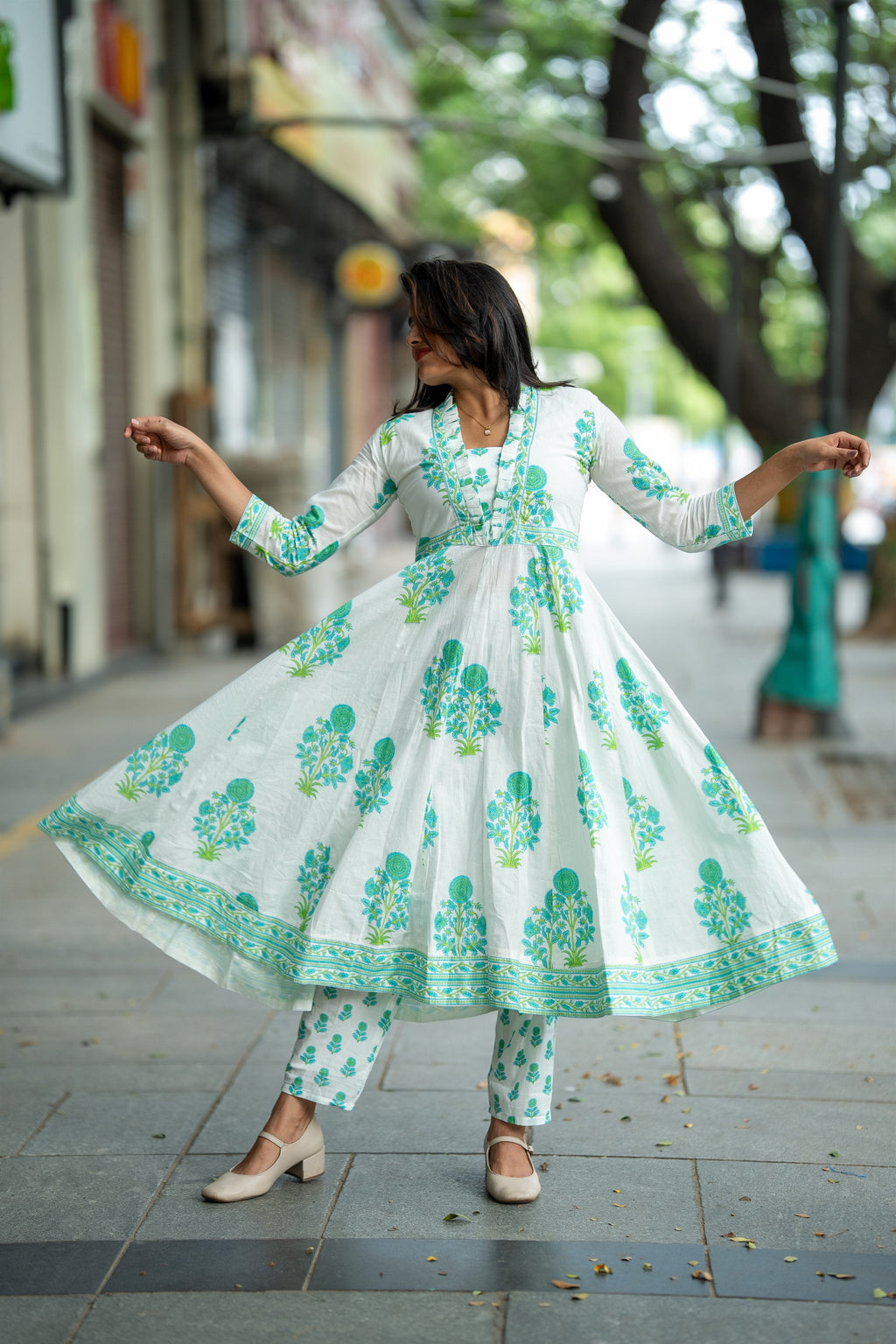 Sudha Cotton Anarkali Set