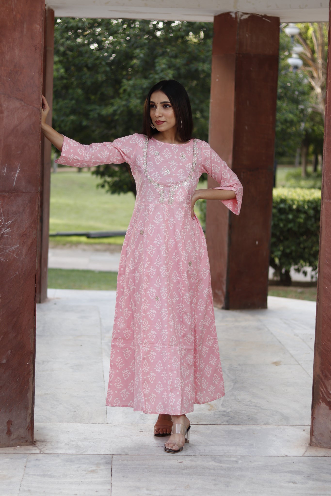 PINK CAMBRIC cotton gown - TADA