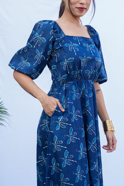 Elina HandBlock Cotton Dress