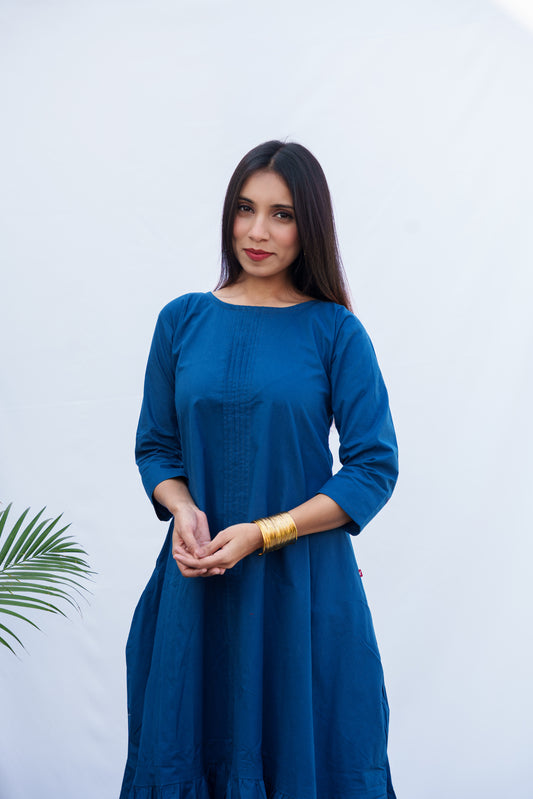 Victoria plain poplin cotton dress
