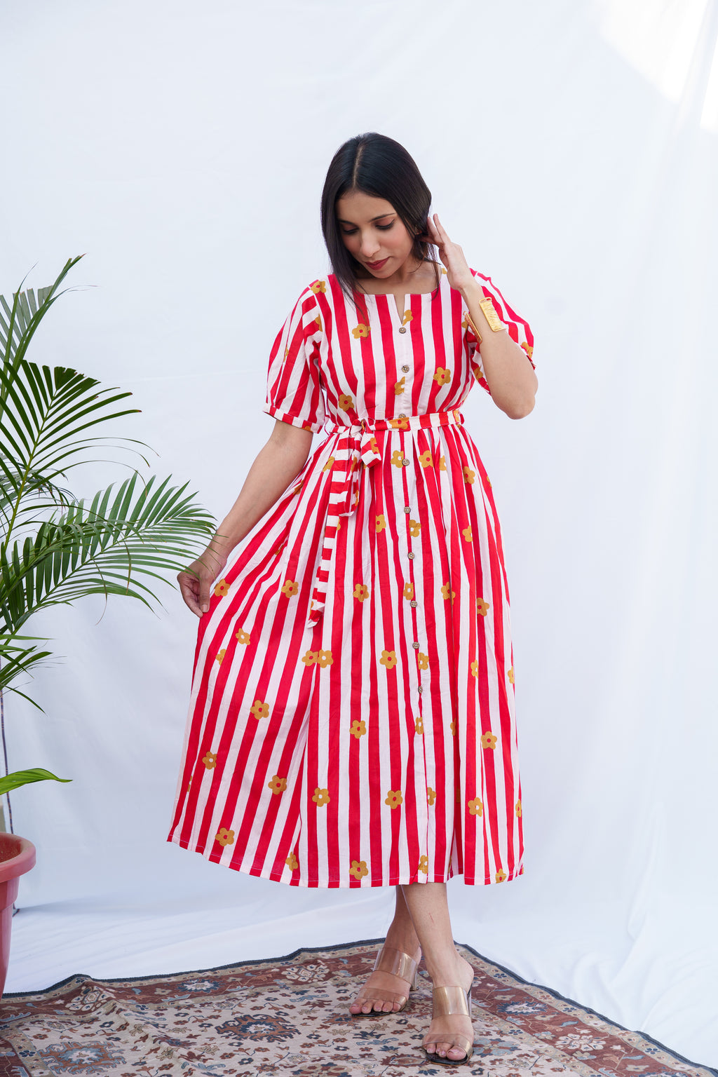 Catelyn Cotton Dress with hip knot