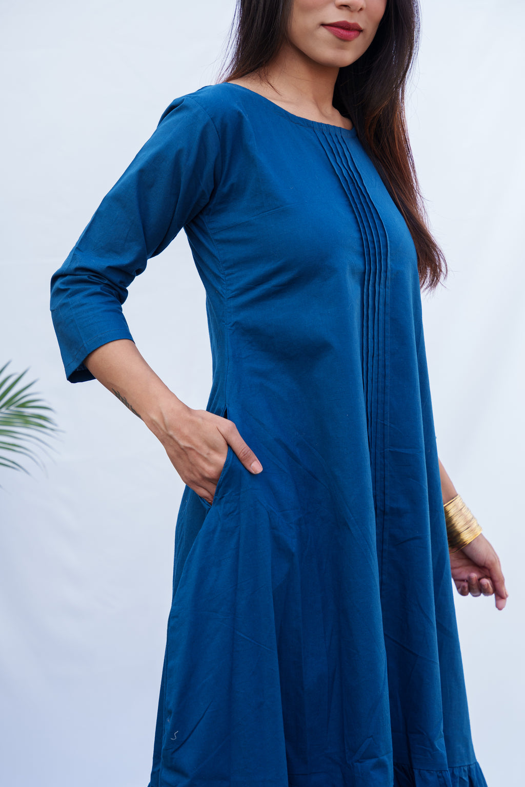 Victoria plain poplin cotton dress