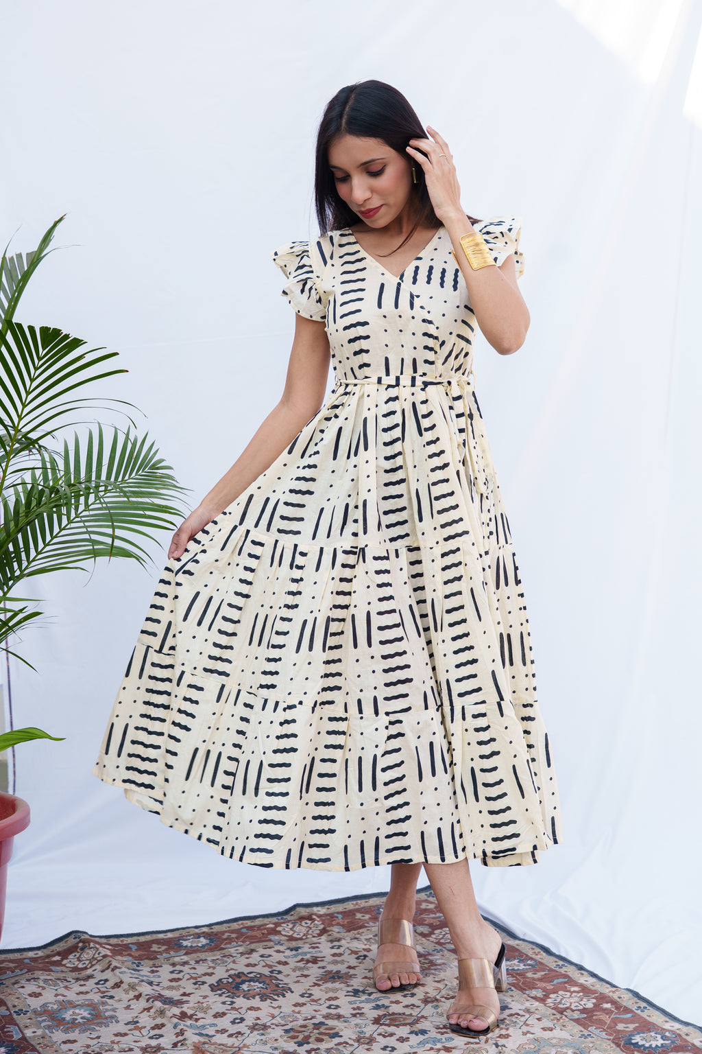 Isabel Cotton tiered dress