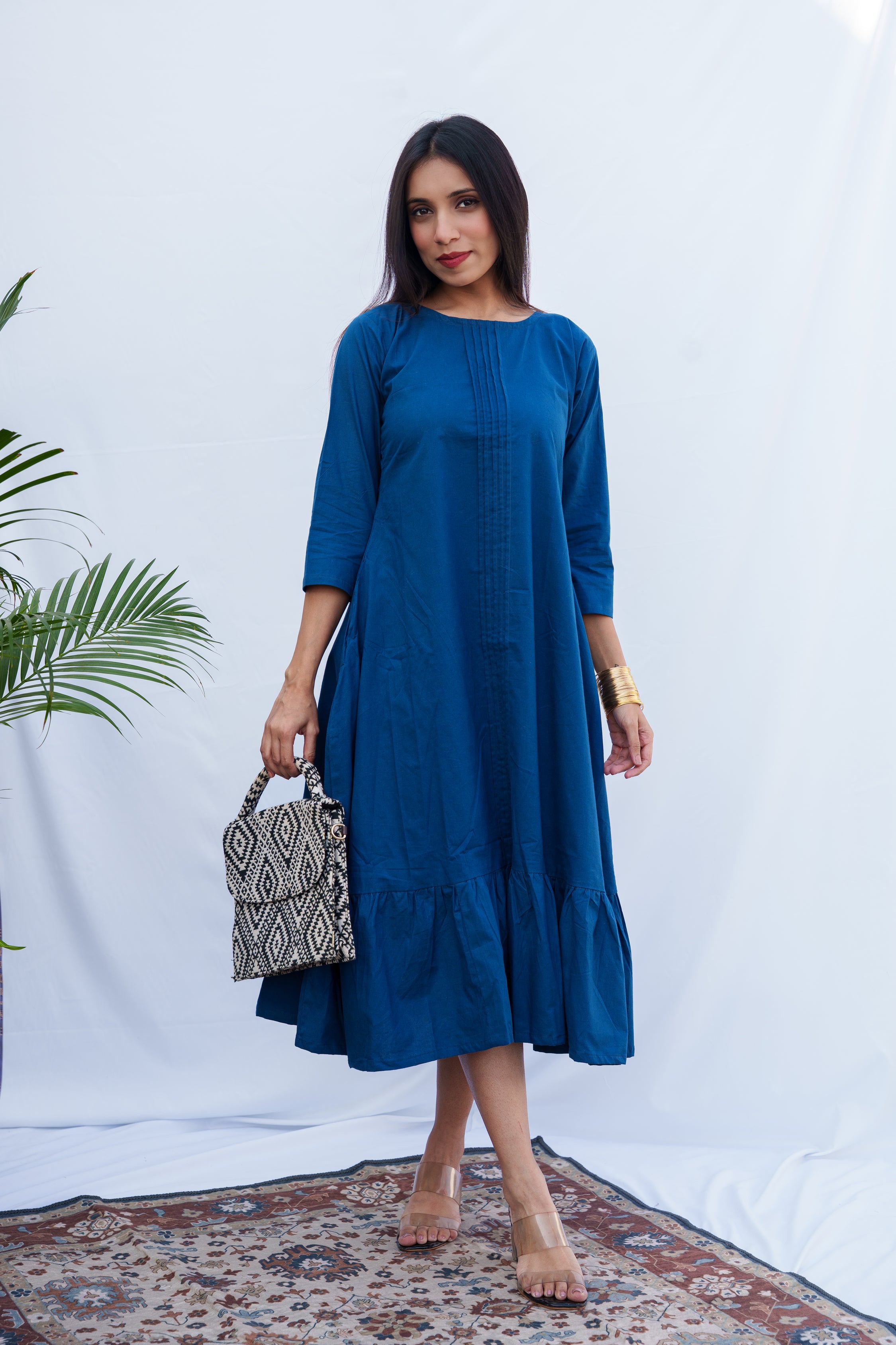 Victoria plain poplin cotton dress